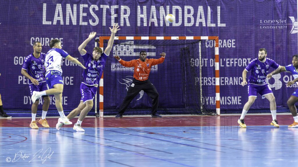 Match de Nationale 1 à la salle Jean Zay, devant la bâche aux valeurs du club